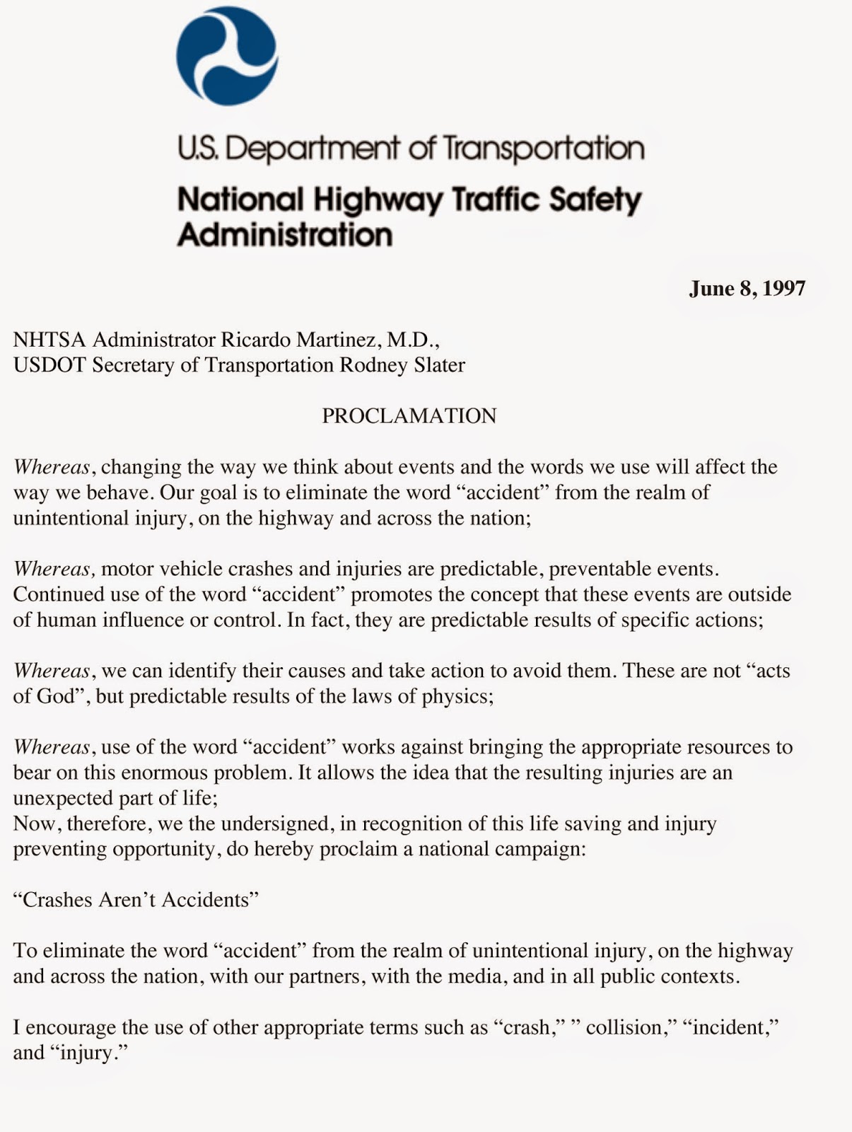 Traffic Safety Proclamation   Logo